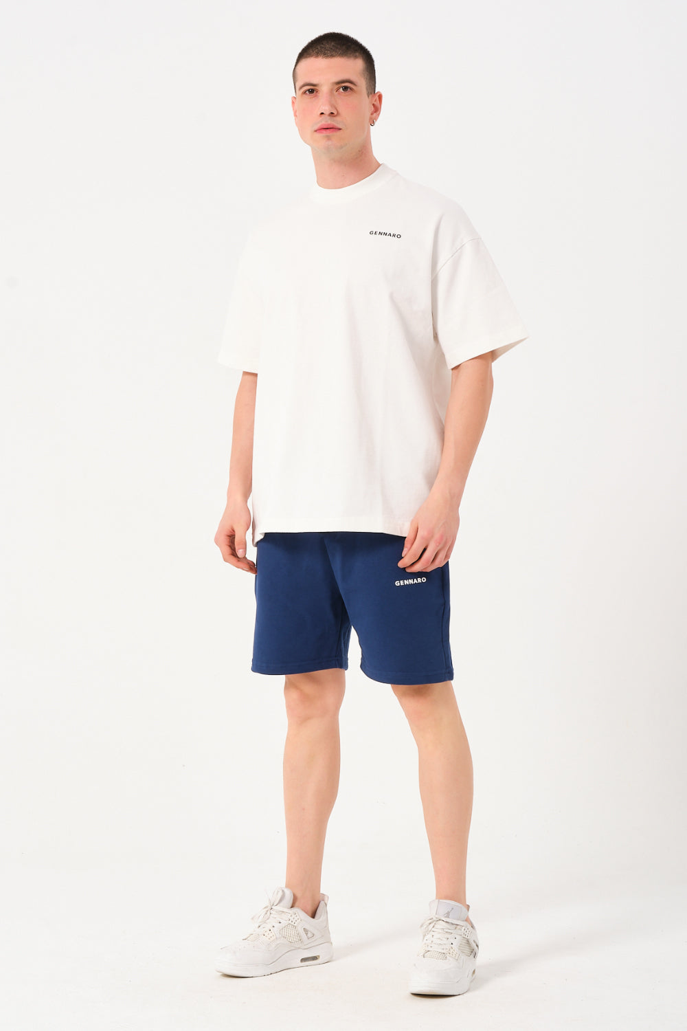 Gennaro-Basic Sweat Short Lacivert-Şort-1-fleurdirect.live
