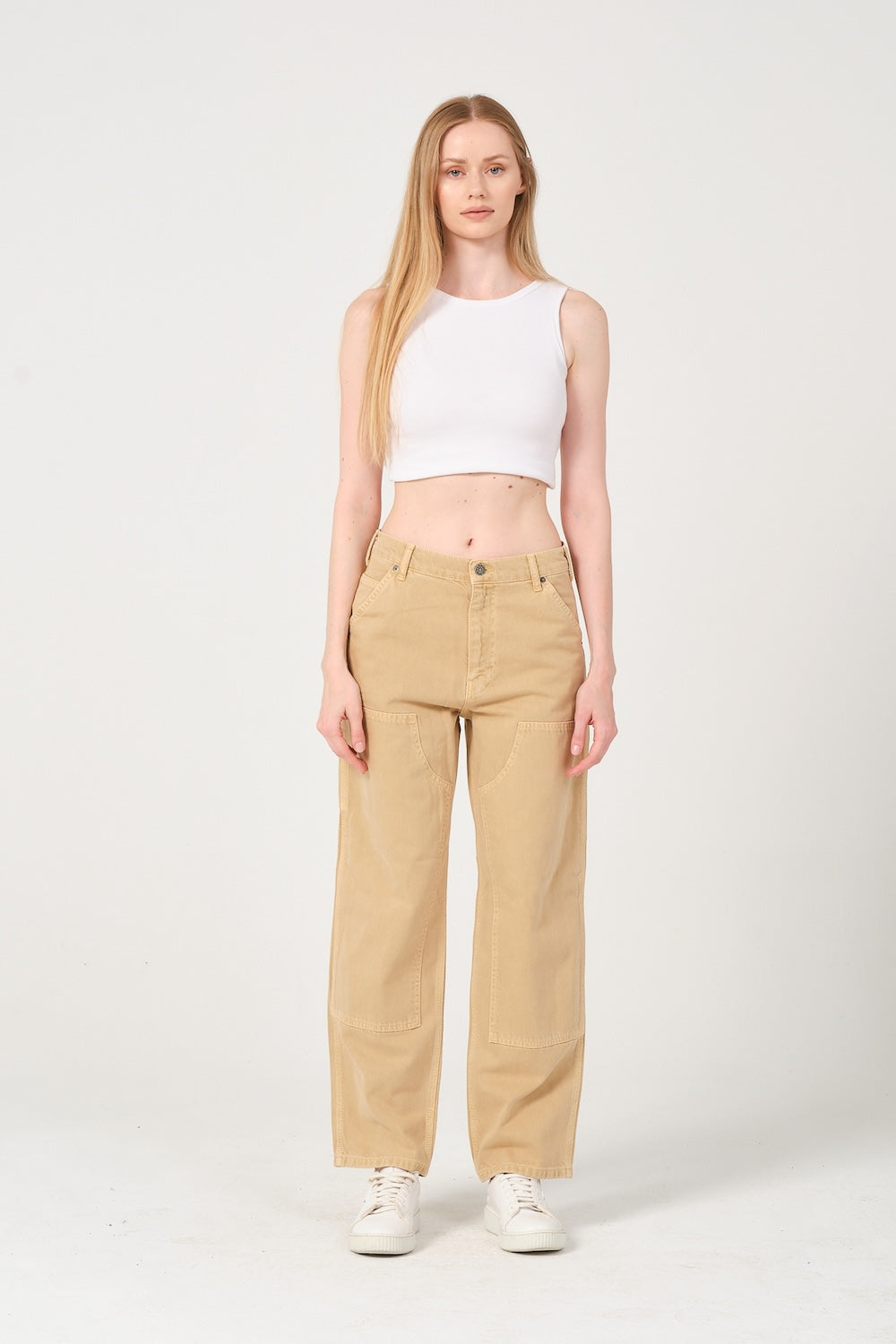 Gennaro-Carpenter Pants - Women Camel-Kot Pantolon-3-fleurdirect.live