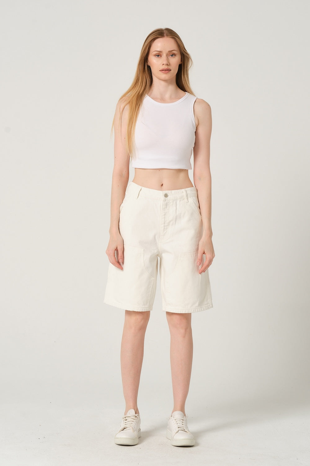 Gennaro-Carpenter Shorts - Women Beyaz-Şort-3-fleurdirect.live