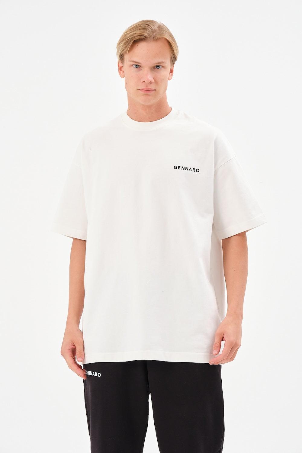Gennaro-Heavyweight Oversize T-shirt - Beyaz-T-Shirts-1-fleurdirect.live