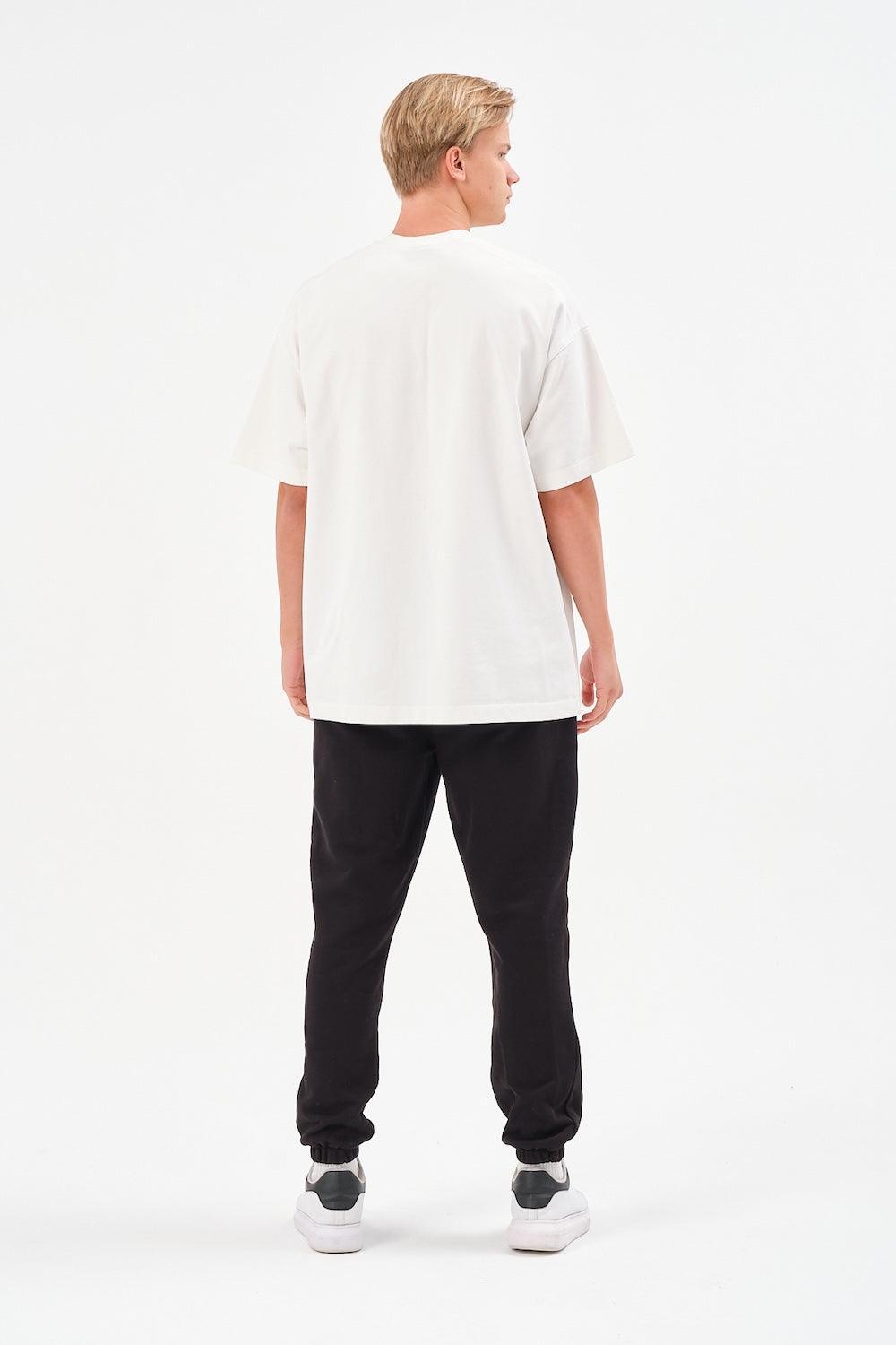 Gennaro-Heavyweight Oversize T-shirt - Beyaz-T-Shirts-4-fleurdirect.live