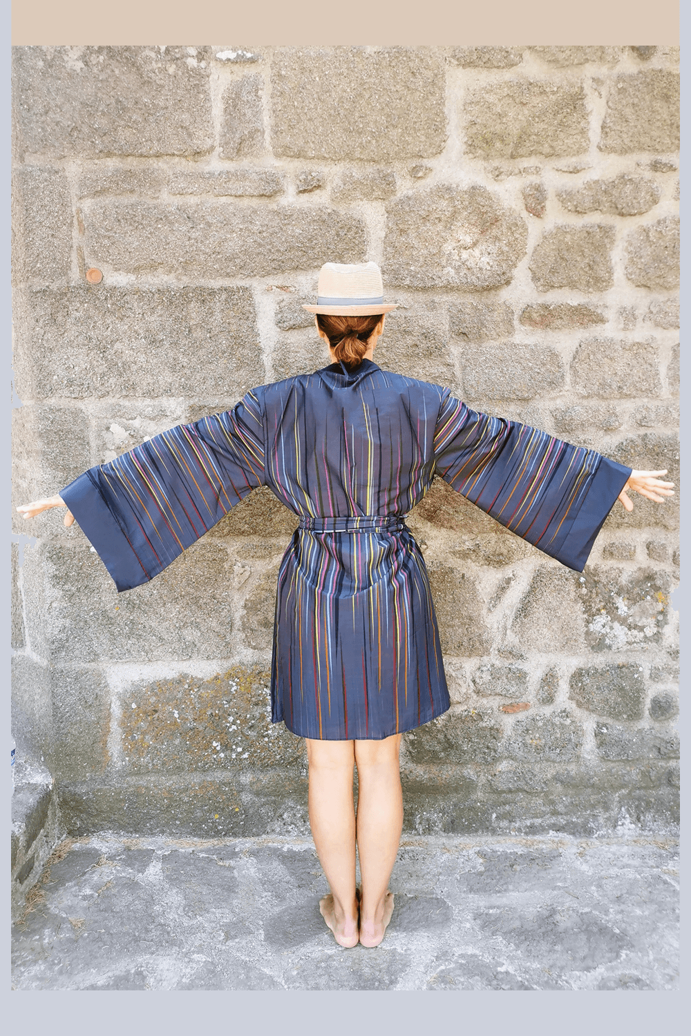 Geomi-Rainbow Kimono - Lacivert-Kimono-2-fleurdirect.live