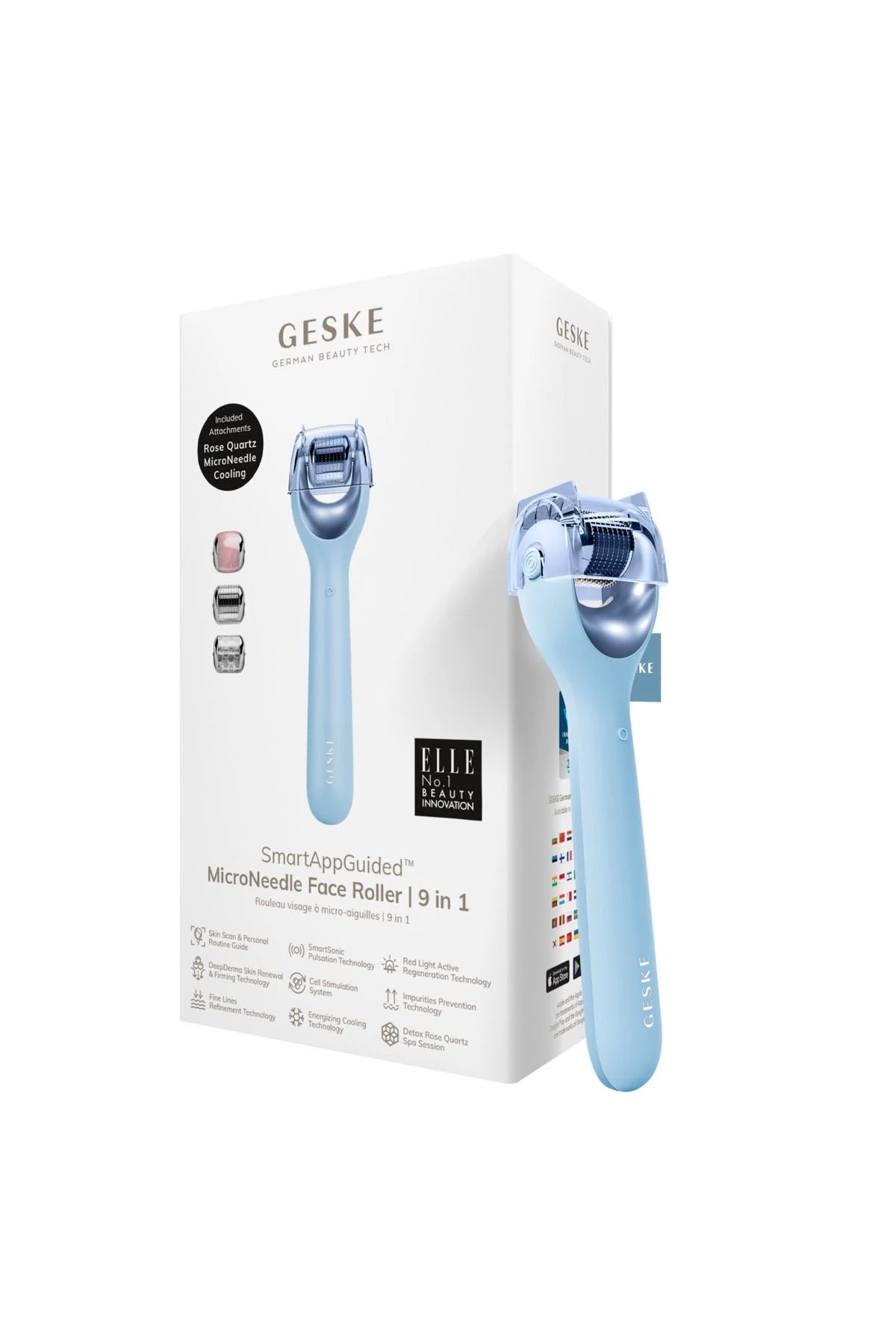 Geske-Mikro İğneli, Buz Başlığı, Pembe Kuvars Başlıklı Dermaroller Cihaz | Micro Needle Face Roller-Cilt Bakım Aletleri-39-fleurdirect.live