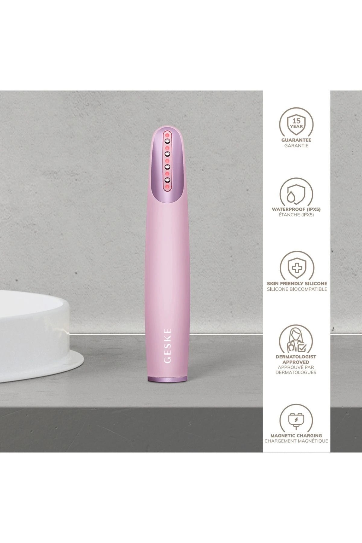 Geske-Titreşimli Kırmızı Led Terapili Sıkılaştırıcı Yüz Bakım Cihazı | Skin Firming Wand-Cilt Bakım Aletleri-10-fleurdirect.live