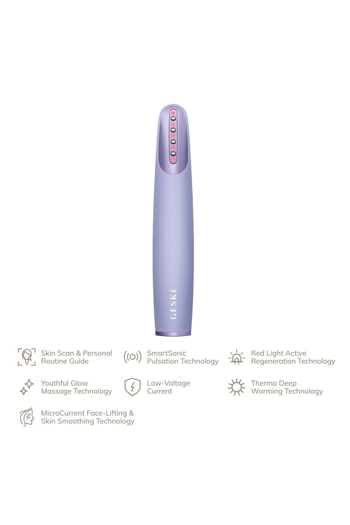 Geske-Titreşimli Kırmızı Led Terapili Sıkılaştırıcı Yüz Bakım Cihazı | Skin Firming Wand-Cilt Bakım Aletleri-23-fleurdirect.live