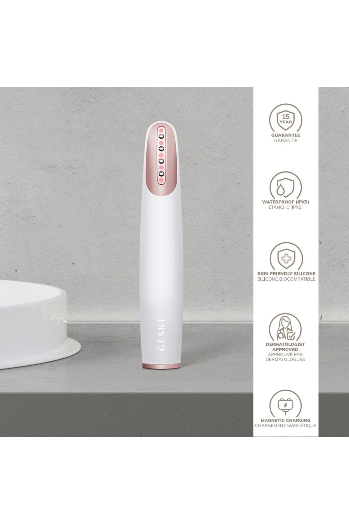 Geske-Titreşimli Kırmızı Led Terapili Sıkılaştırıcı Yüz Bakım Cihazı | Skin Firming Wand-Cilt Bakım Aletleri-31-fleurdirect.live