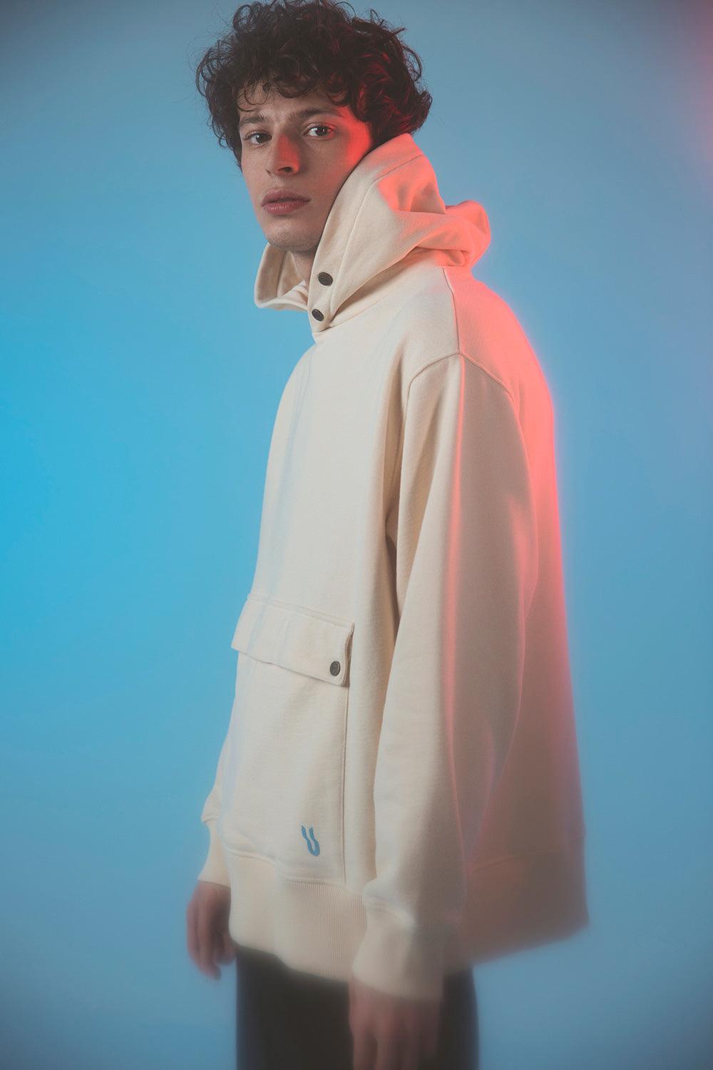 Gruff-Nuage White Hoodie-Sweatshirts & Hoodies-1-fleurdirect.live