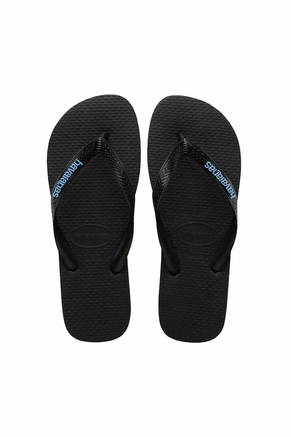 Havaianas-Logo Filette Black/Black/Turquoise-Sandalet & Terlik-1-fleurdirect.live