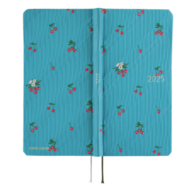 Hobonichi-Hobonichi Techo Weeks 2025 Mega Bow & Tie: Cherry-Çizgili-4-fleurdirect.live