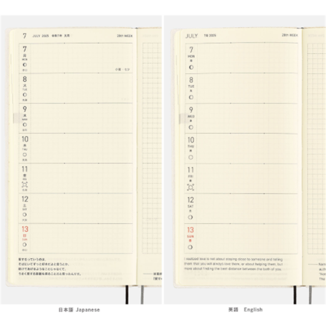 Hobonichi-Hobonichi Techo Weeks 2025 Mega Colors: Star Dust-Çizgili-9-fleurdirect.live