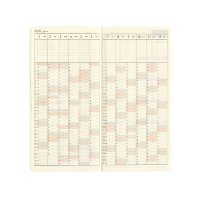 Hobonichi-Hobonichi Techo Weeks Mega B6 Deri Kapak Slim Colors: Rich Purple-Çizgili-12-fleurdirect.live