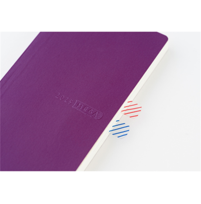 Hobonichi-Hobonichi Techo Weeks Mega B6 Deri Kapak Slim Colors: Rich Purple-Çizgili-5-fleurdirect.live