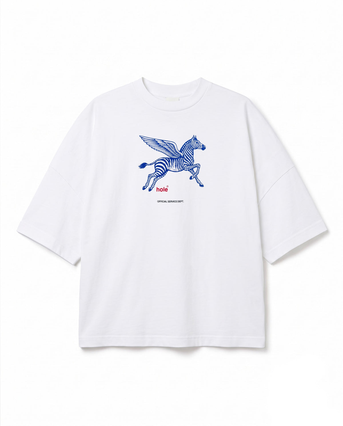 Pegasus Zebra Grafik Baskılı Ekru Oversize T-Shirt