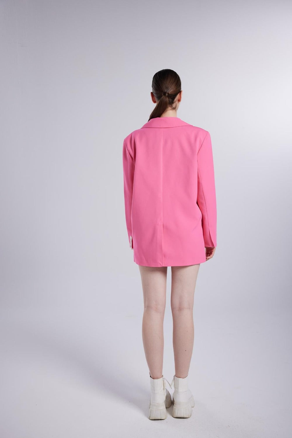 Holly Lolly-Vatklı Cepli Panky Blazer Ceket Pembe-Ceket-6-fleurdirect.live
