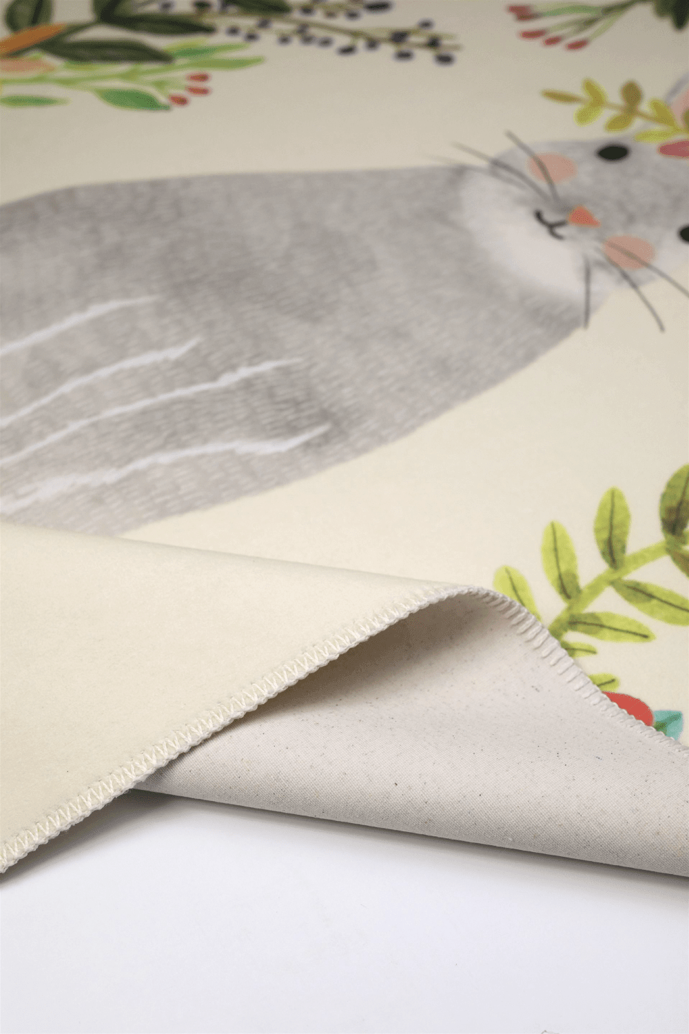 Hueppi-Bunny Wreath Makinede Yıkanabilir Non-Toksik Tavşanlı Çocuk Odası Halısı-Halı-3-fleurdirect.live