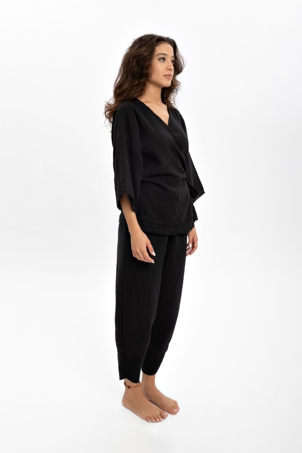 Husufi-Kruvaze Siyah Kimono-Kimono-5-fleurdirect.live