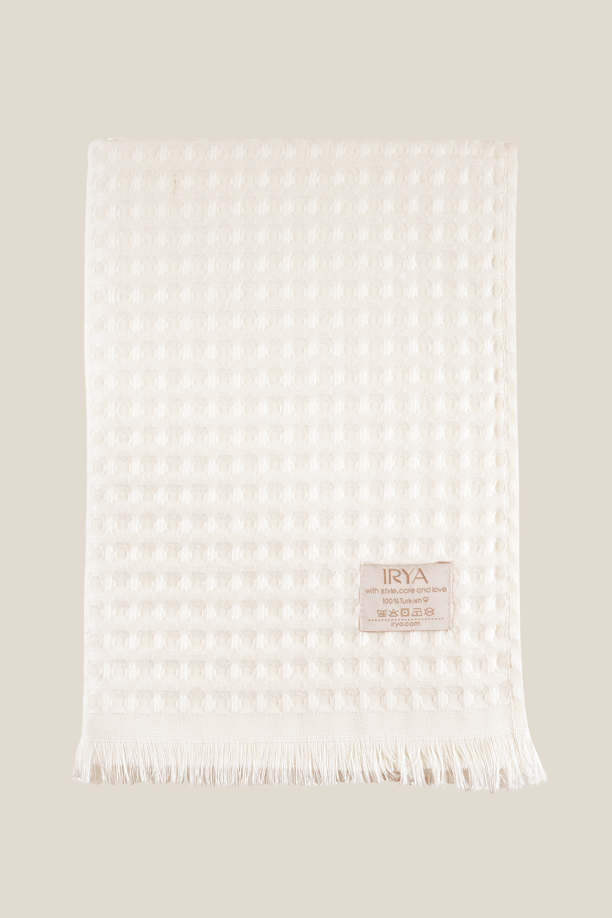 İRYA-Aura Waffle Havlu Ekru 70X140-Havlu & Havlu Setleri-8-fleurdirect.live