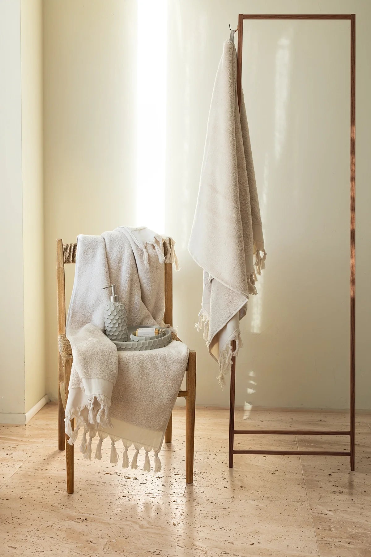 İRYA-Bodrum Banyo Havlusu Seti, Açık Bej - 2'li, 80x150 Cm-Havlu & Havlu Setleri-1-fleurdirect.live