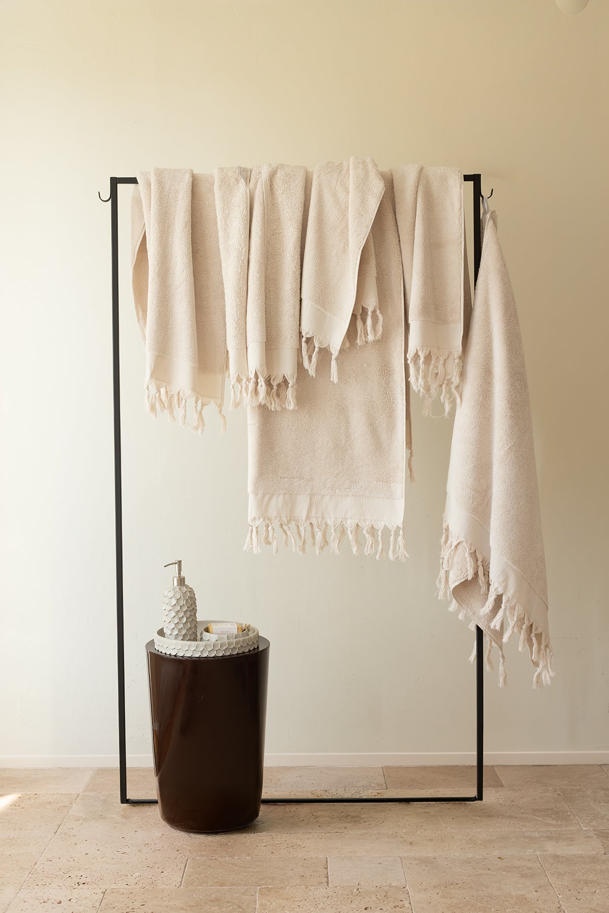 İRYA-Bodrum Banyo Havlusu Seti, Açık Bej - 2'li, 80x150 Cm-Havlu & Havlu Setleri-3-fleurdirect.live
