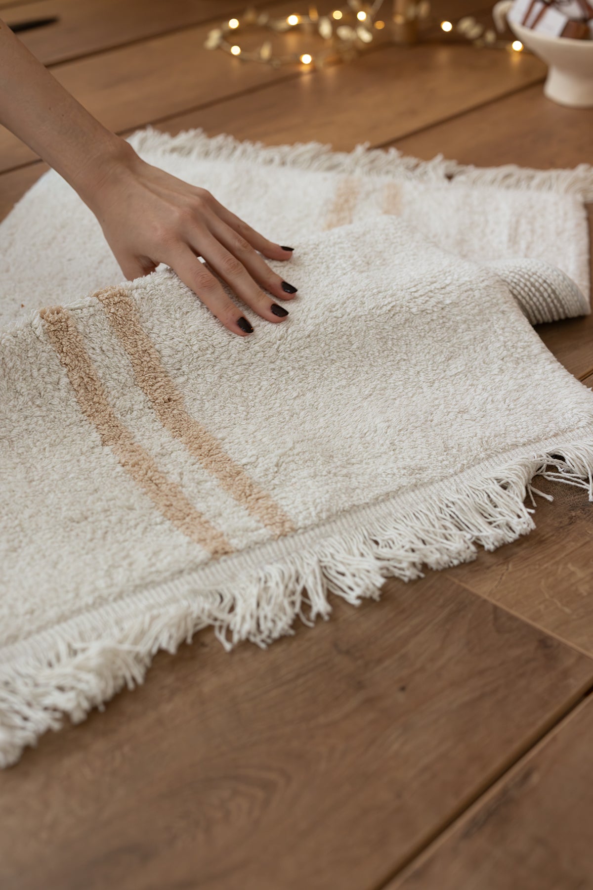 İRYA-Bound Tekli Banyo Paspası %100 Pamuk 70X120 Cm Beyaz-Paspas-3-fleurdirect.live