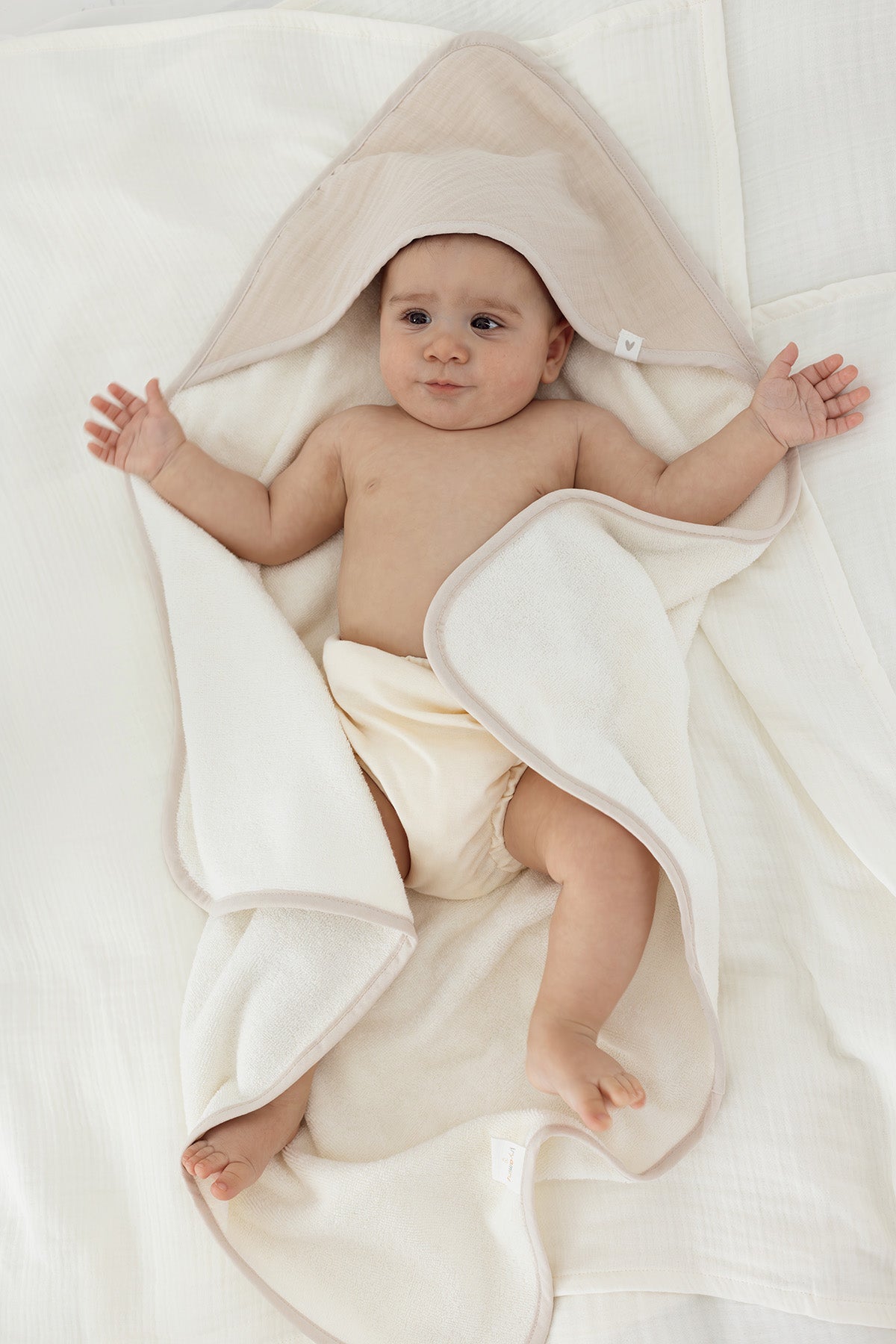 İRYA-Joy Of Colors Organik Pamuk Müslin Bebek Kundak Bej 75X75-Kundak-1-fleurdirect.live