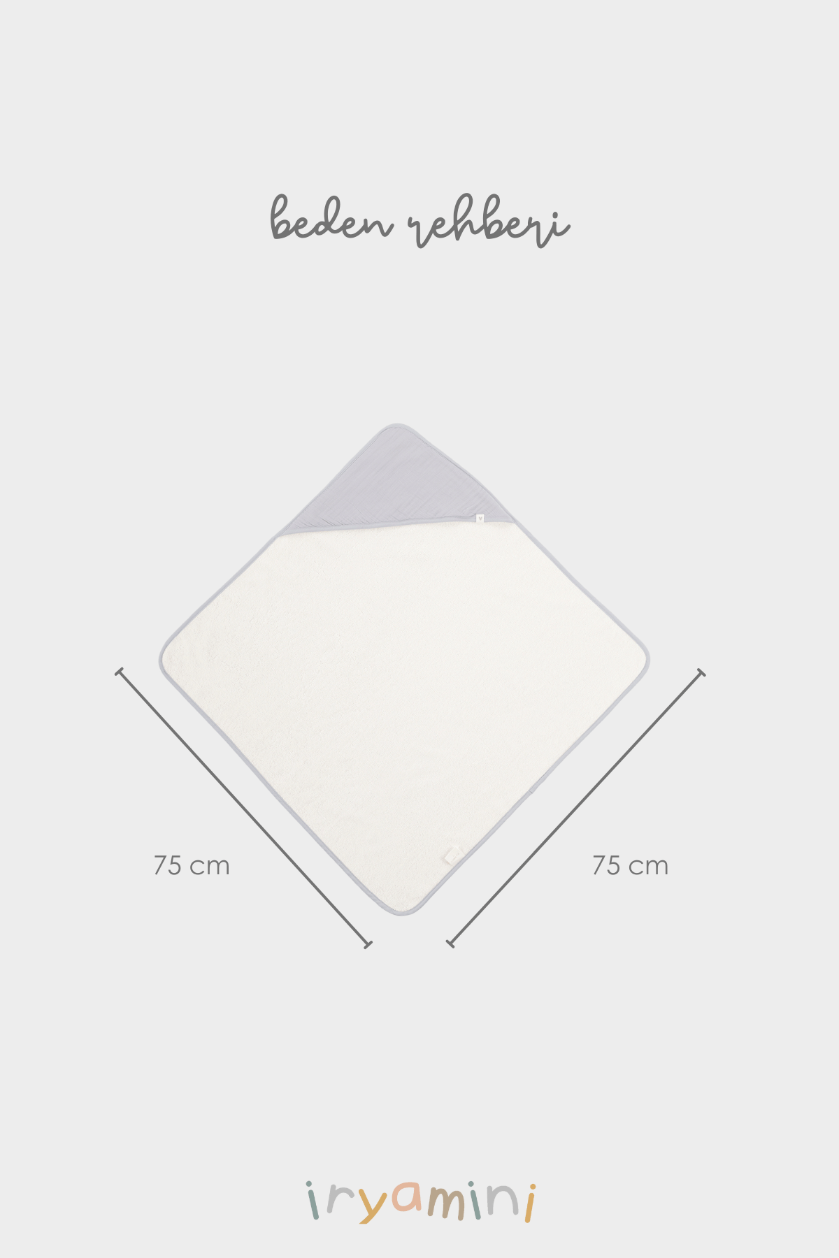 İRYA-Joy Of Colors Organik Pamuk Müslin Bebek Kundak Gri 75X75-Kundak-3-fleurdirect.live
