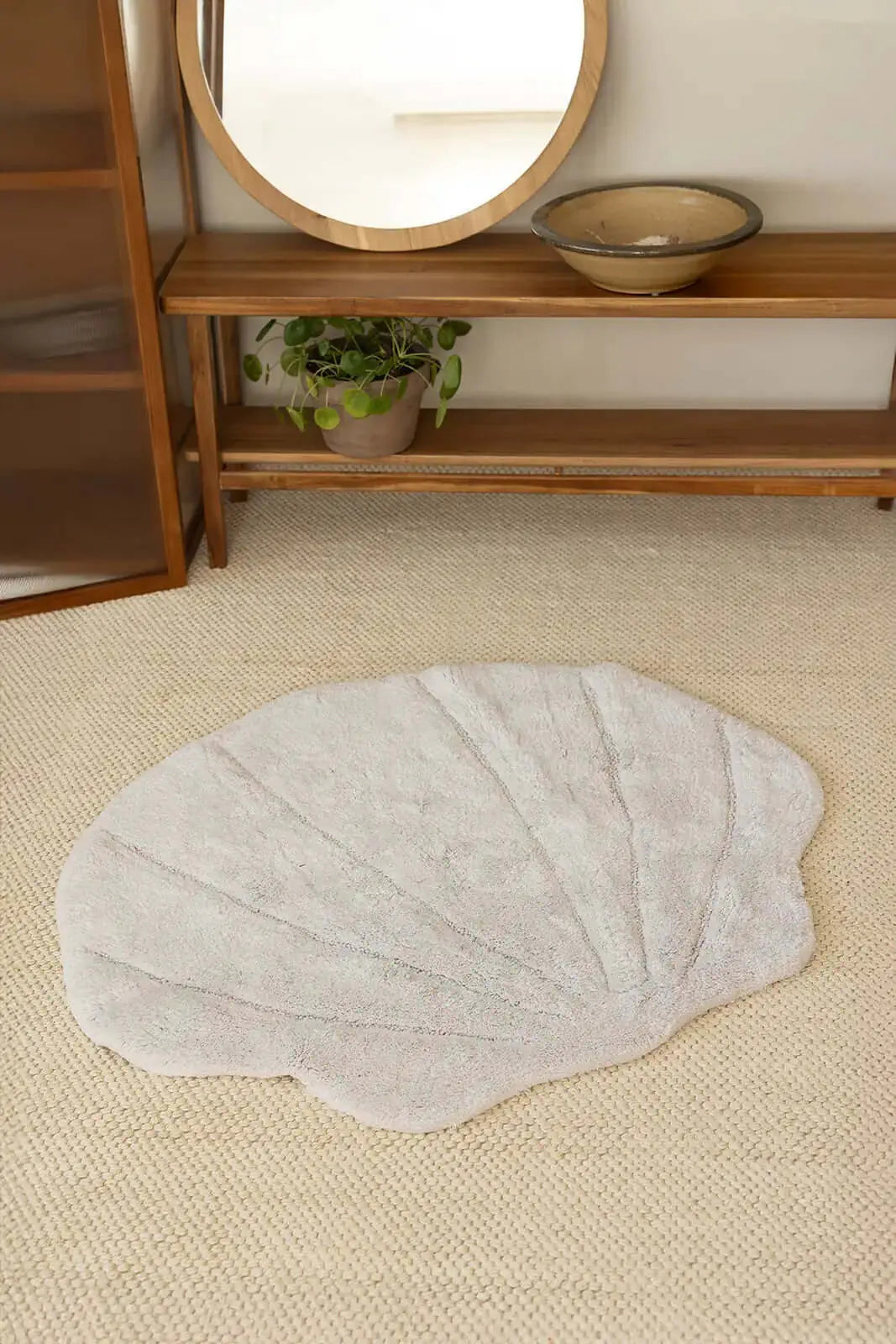 İRYA-Le Perla Bambu Tekli Banyo Paspası Bambu 80X90 Gri-Paspas-1-fleurdirect.live