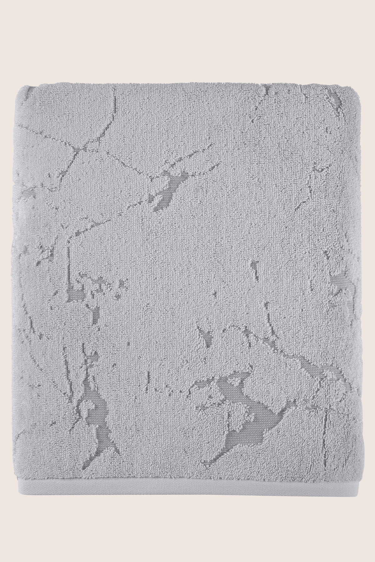 İRYA-Marble %100 Pamuk Jakarlı Büyük Banyo Havlusu 90X150 Cm Gri-Havlu & Havlu Setleri-4-fleurdirect.live