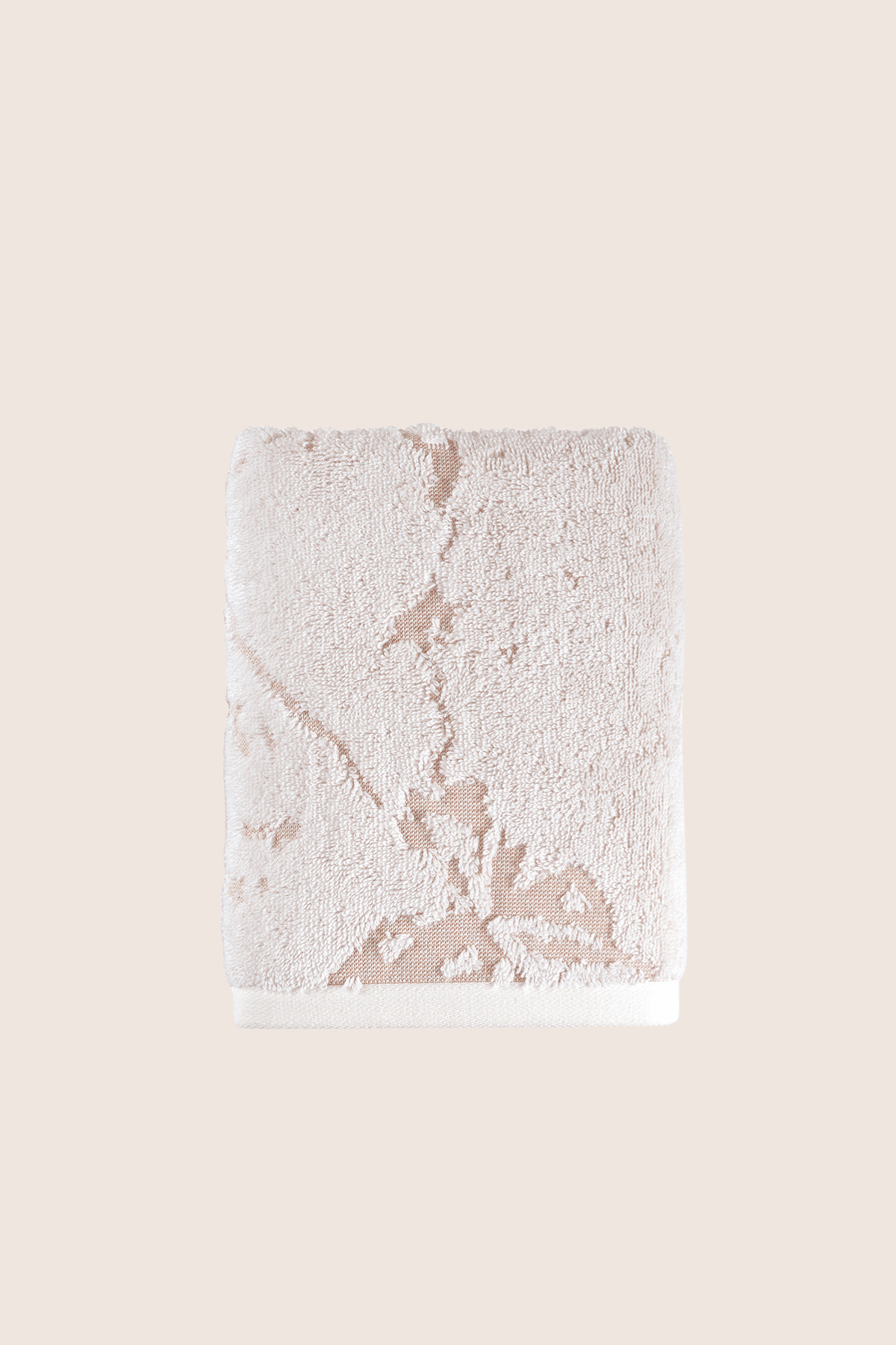 İRYA-Marble %100 Pamuk Jakarlı El Havlusu 50X90Cm Krem-Havlu & Havlu Setleri-5-fleurdirect.live