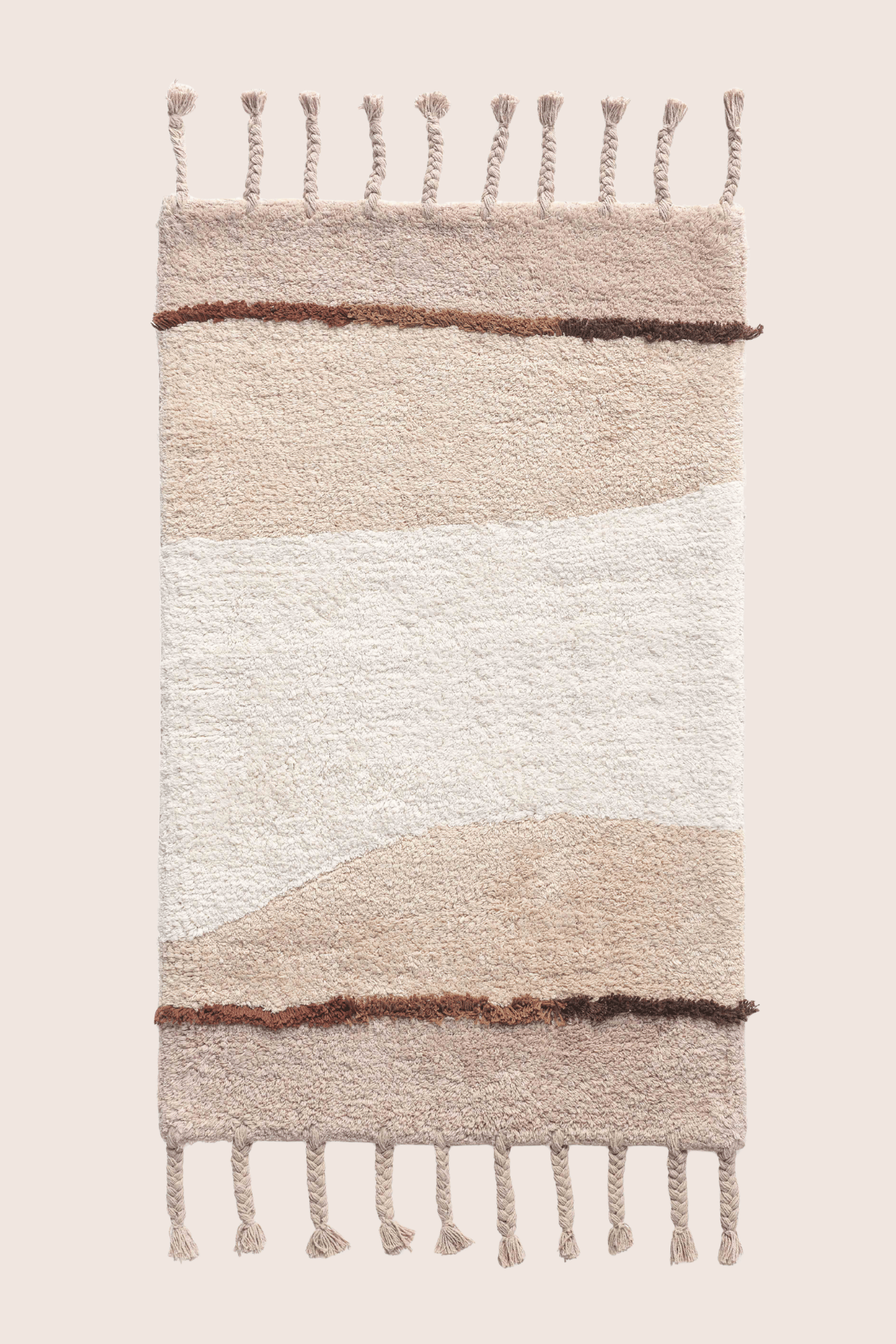 İRYA-Marble Tekli Banyo Paspası %100 Pamuk 50X80 Kahverengi-Paspas-5-fleurdirect.live