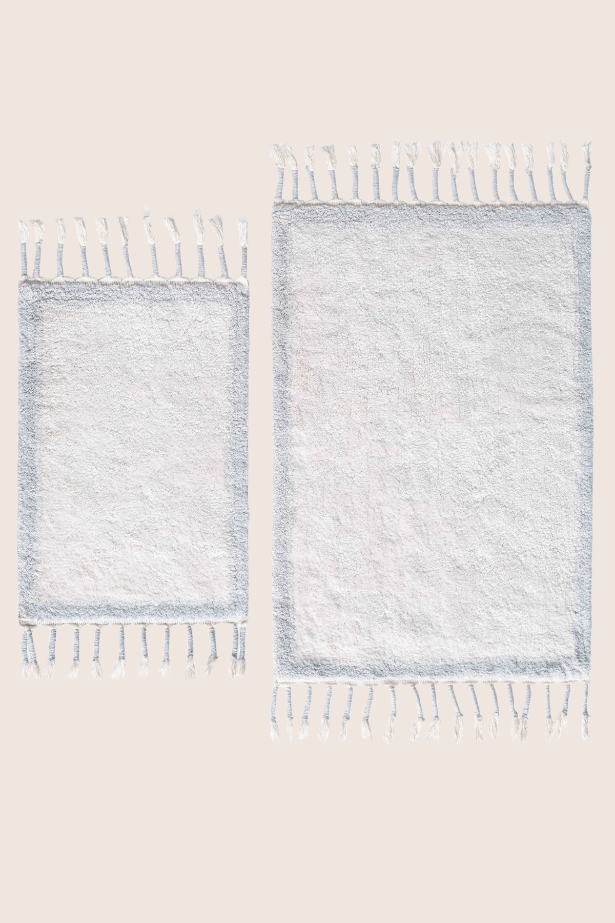 İRYA-Root 2’Li Takım Banyo Paspası %100 Pamuk 40X60+60X90 Cm Buz Mavi-Paspas-2-fleurdirect.live