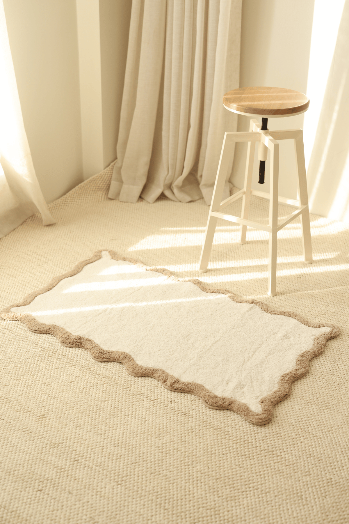 İRYA-Scallop Tekli Banyo Paspası Bambu 60X100 Bej-Paspas-5-fleurdirect.live