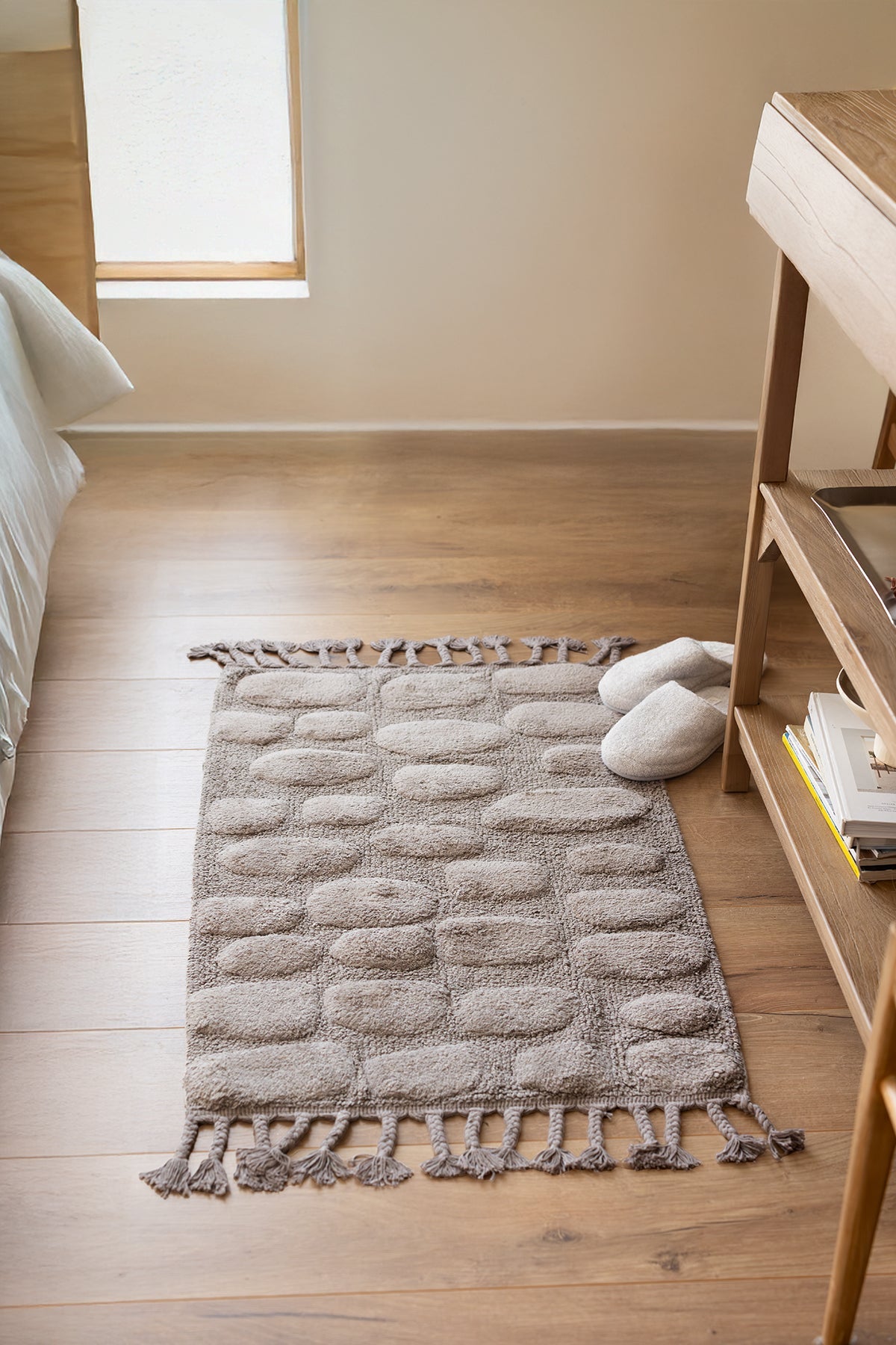 İRYA-Wall Tekli Banyo Paspası %100 Pamuk 60X100 Cm Gri-Paspas-1-fleurdirect.live
