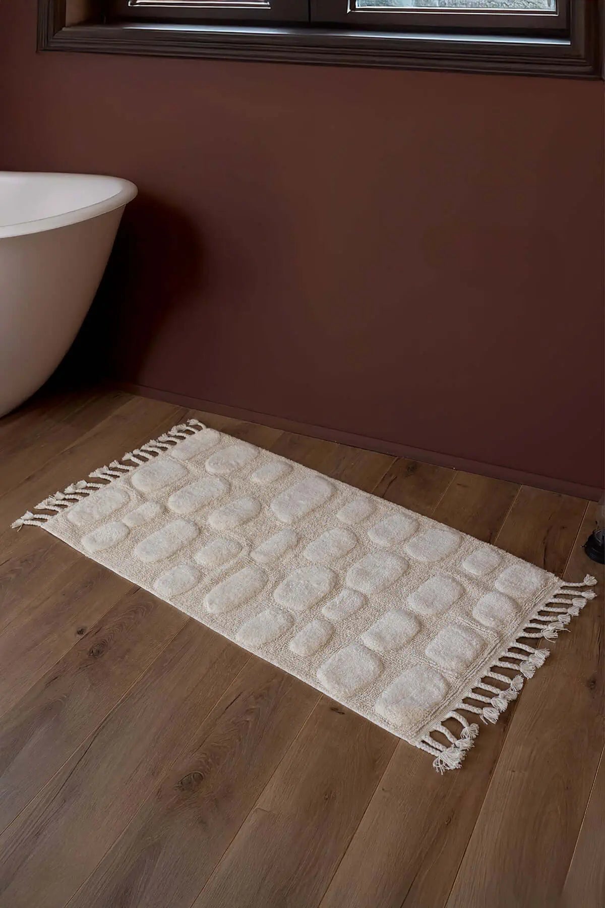 İRYA-Wall Tekli Banyo Paspası %100 Pamuk 70X150 Cm Ekru-Paspas-1-fleurdirect.live