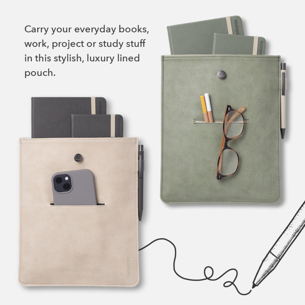 If-Bookaroo Books & Stuff Pouch Kitap&Defter Kılıfı Cream-Defter Kılıfı-2-fleurdirect.live
