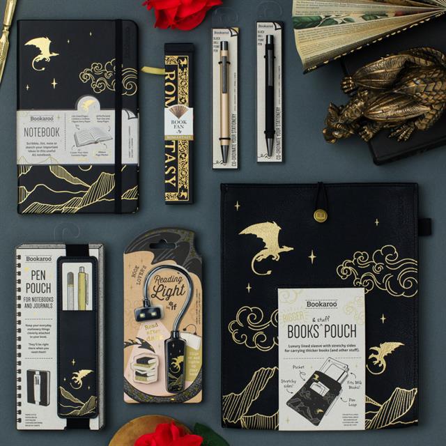 If-Bookaroo Books & Stuff Pouch Kitap&Defter Kılıfı Fantasy Dragon-Çizgili-2-fleurdirect.live