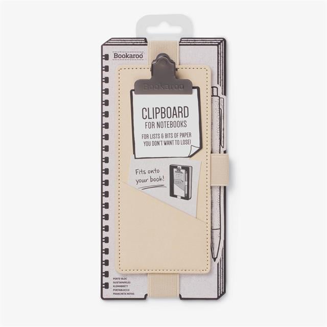 If-If Bookaroo Clipboard Klipsli Lastikli Kalemlik Cream-Kitap Ayracı-1-fleurdirect.live