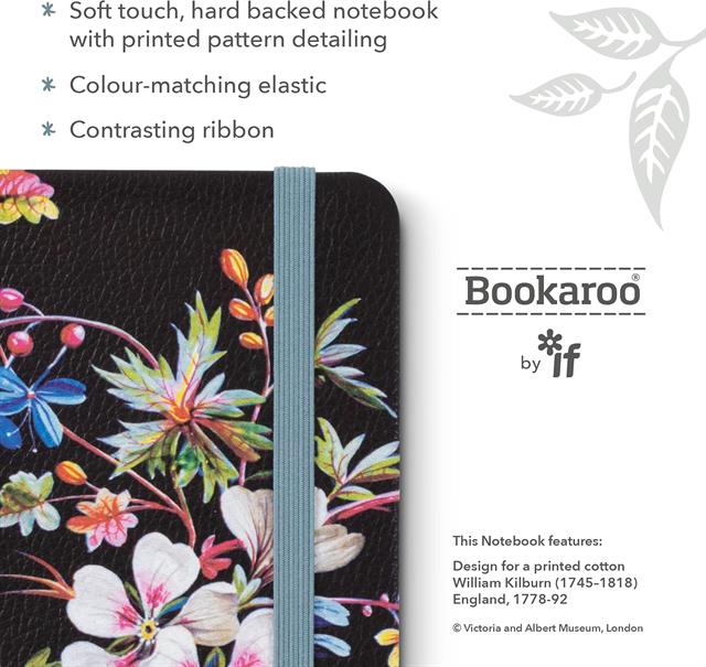 If-If Bookaroo Pocket (A6) Notebook Journal çizgili Defter Kilburn Black Floral-Defter-3-fleurdirect.live