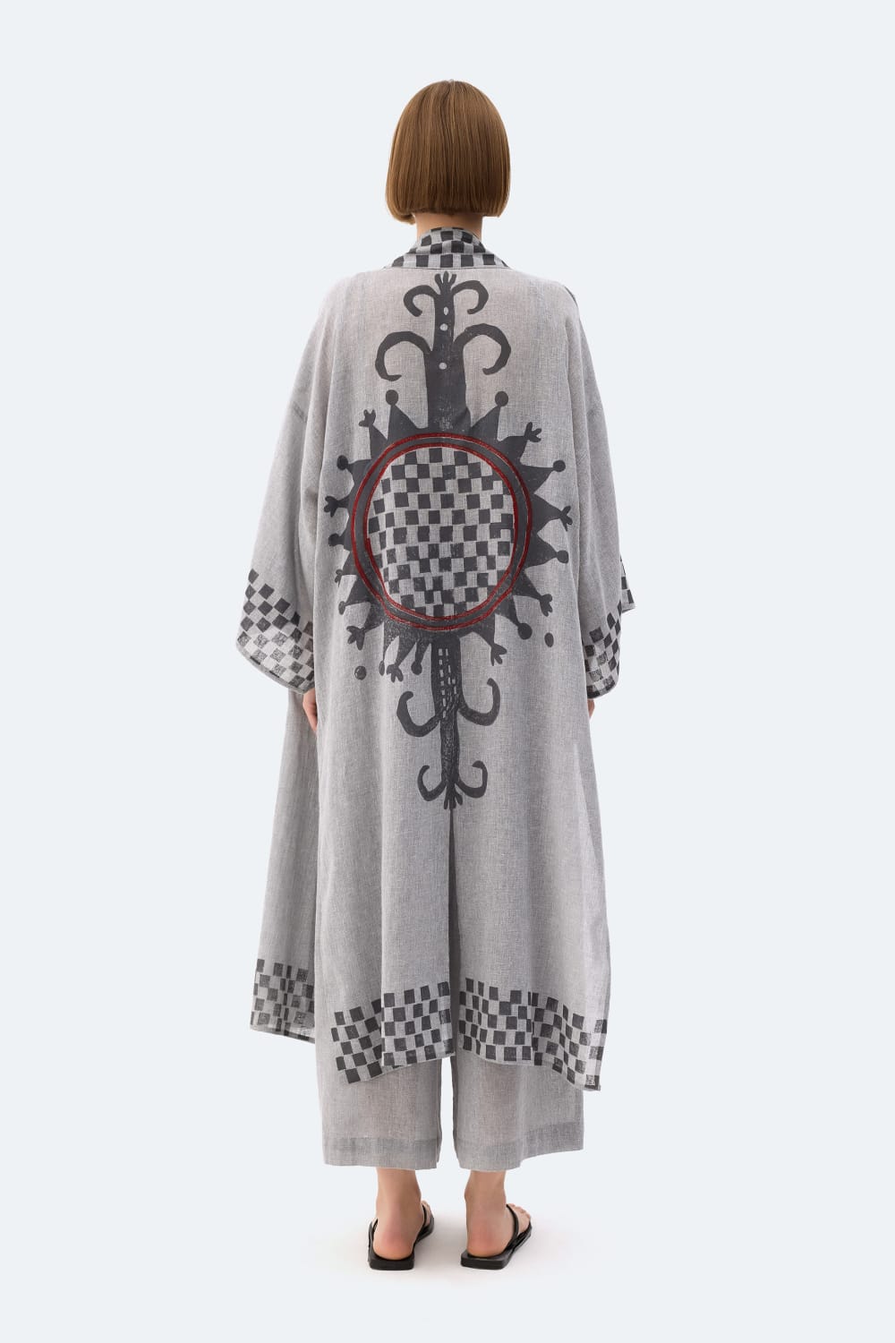 İkikız-Dama Desenli Kimono-Kimono-3-fleurdirect.live
