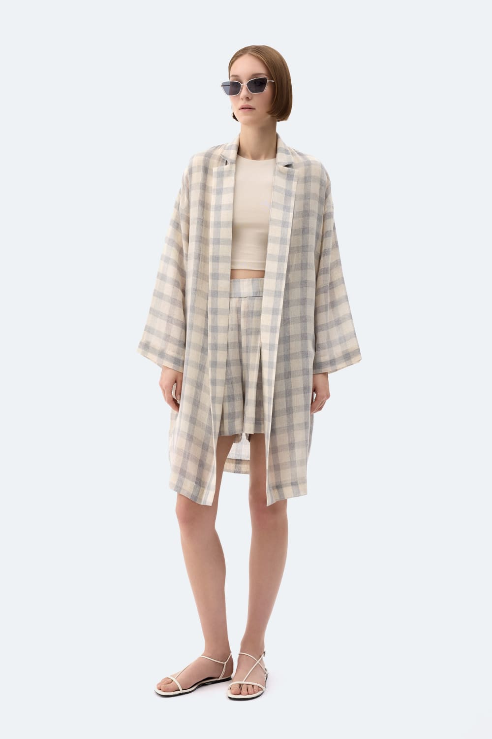 İkikız-Gri Ekose Kimono-Kimono-2-fleurdirect.live