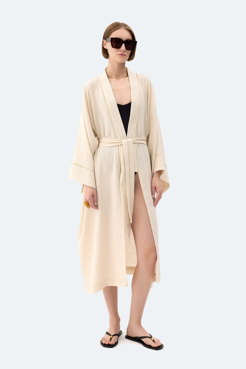 İkikız-Natürel Keten Kimono-Kimono-1-fleurdirect.live