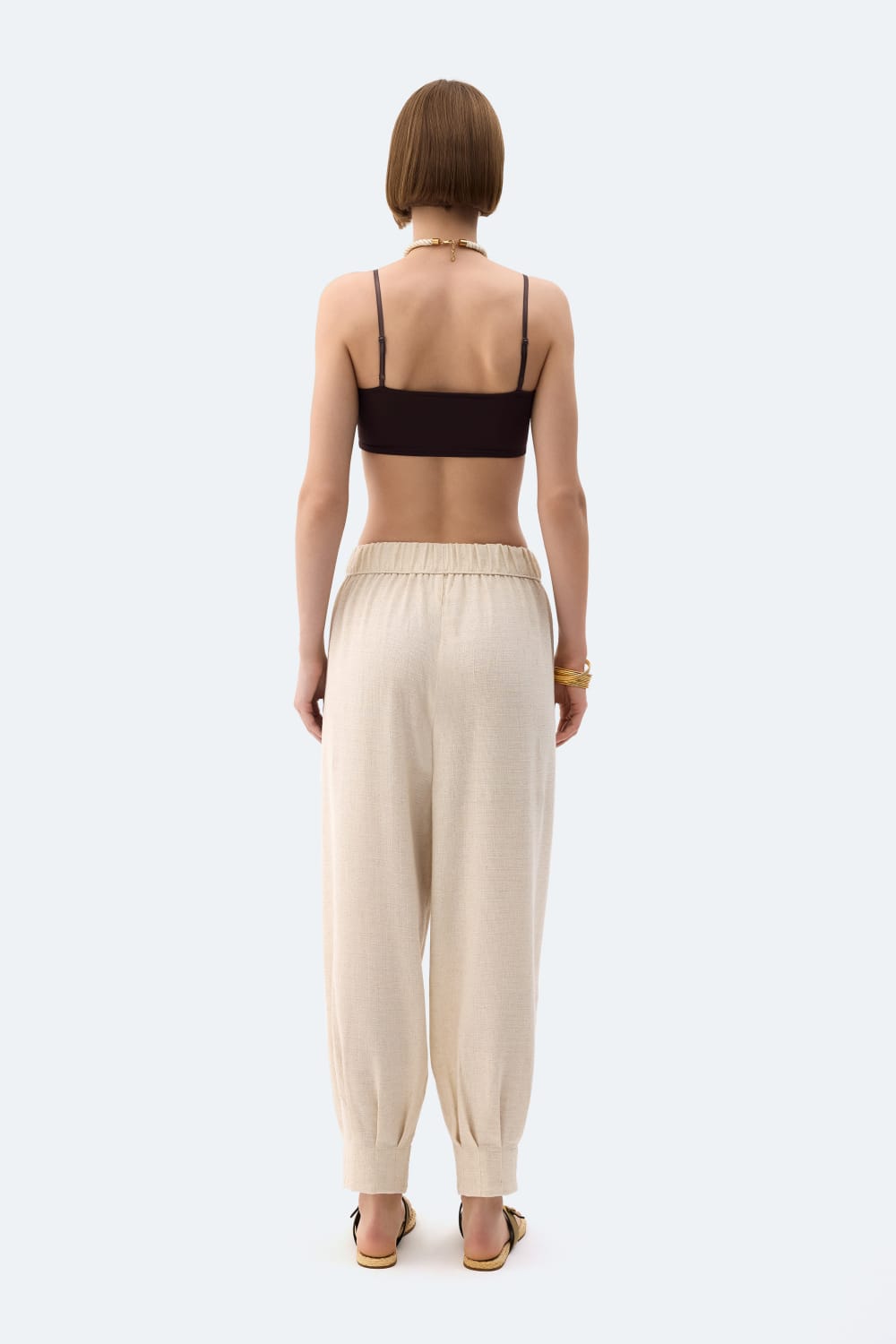 İkikız-Natürel Keten Slouchy Pantolon-Pantolon-2-fleurdirect.live