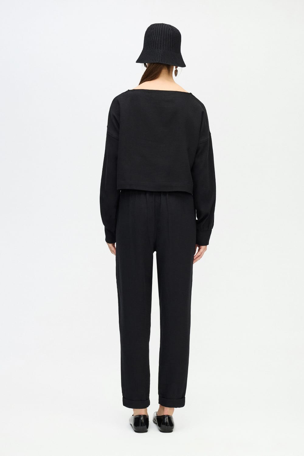 İkikız-Siyah Crop Bluz-Top-3-fleurdirect.live