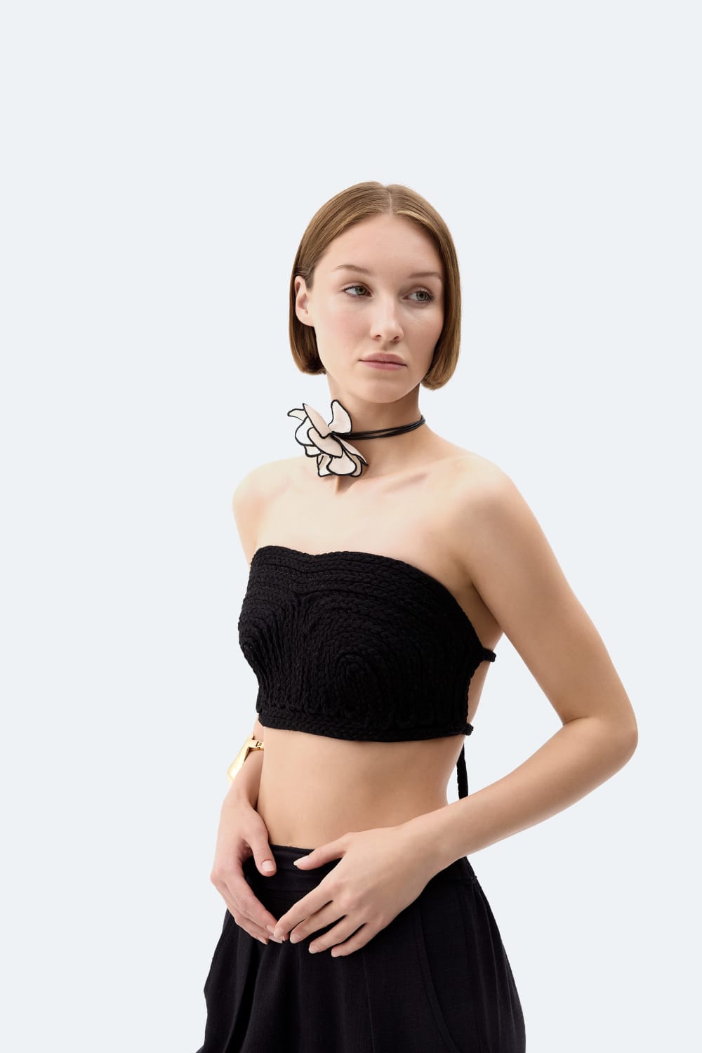 İkikız-Siyah Keten Büstiyer-Büstiyer-1-fleurdirect.live