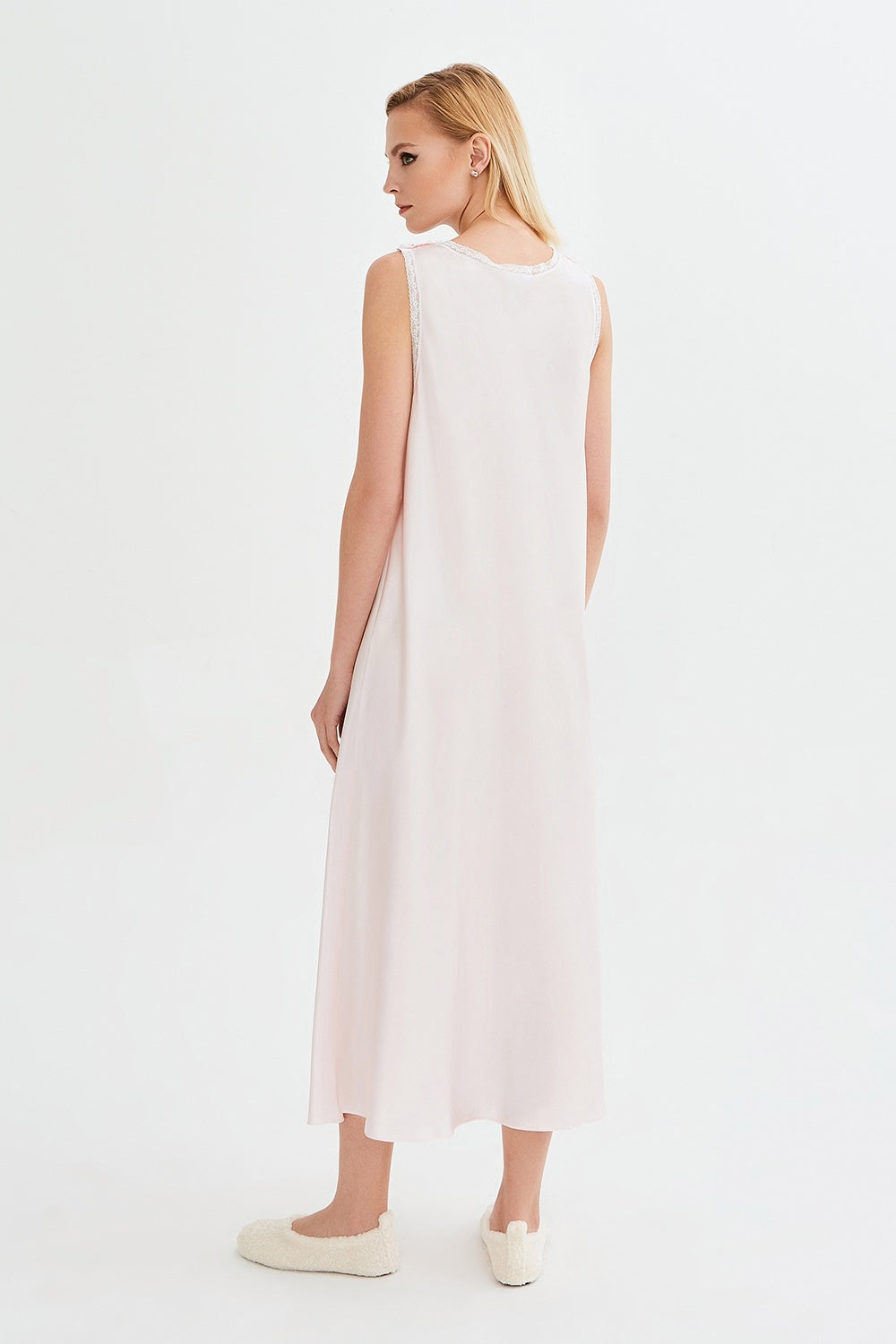 İpek Kıramer-Romantic Silk Chemise Pink-Gecelik-4-fleurdirect.live