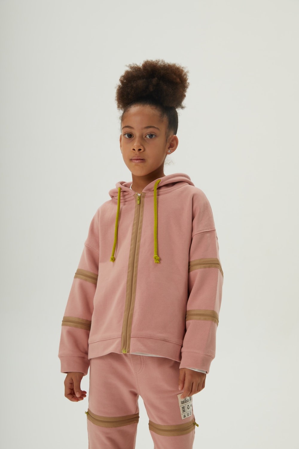 JayJayJumpie-3'ü Bir Arada Dönüşebilir Hoodie Çıkarılabilir Dirsek Parçalı Kapüşonlu Çocuk Sweatshirt | Pembe-Sweatshirts & Hoodies-7-fleurdirect.live