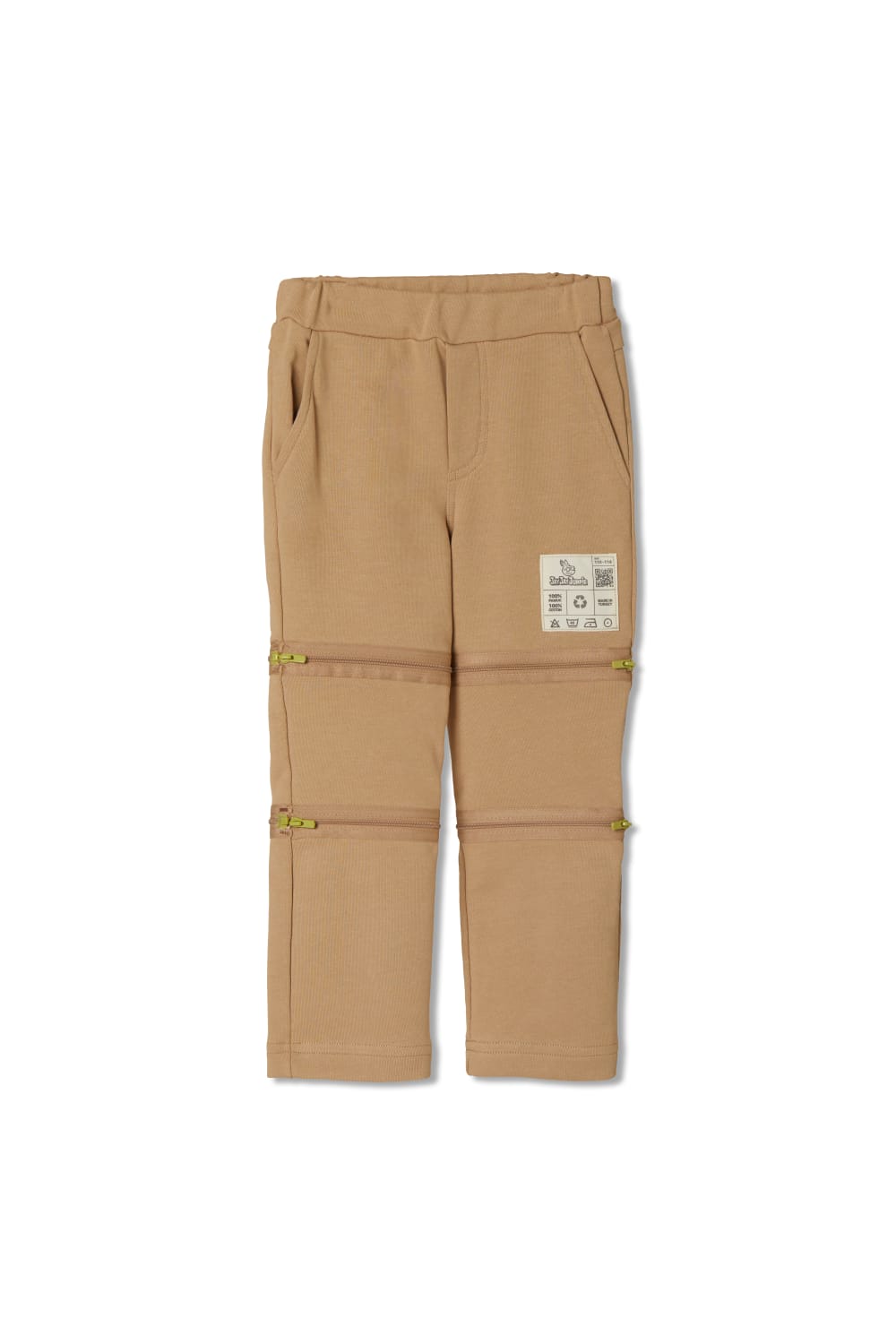 JayJayJumpie-3'ü Bir Arada Dönüşebilir Joggers Çikarilabilir Diz Parçali Çocuk Pantolon - Bej-Pantolon-1-fleurdirect.live