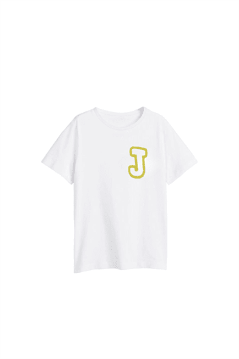 JayJayJumpie-Lime J Baskılı Pamuklu Beyaz Kısa Kollu Tişört-T-Shirts-2-fleurdirect.live