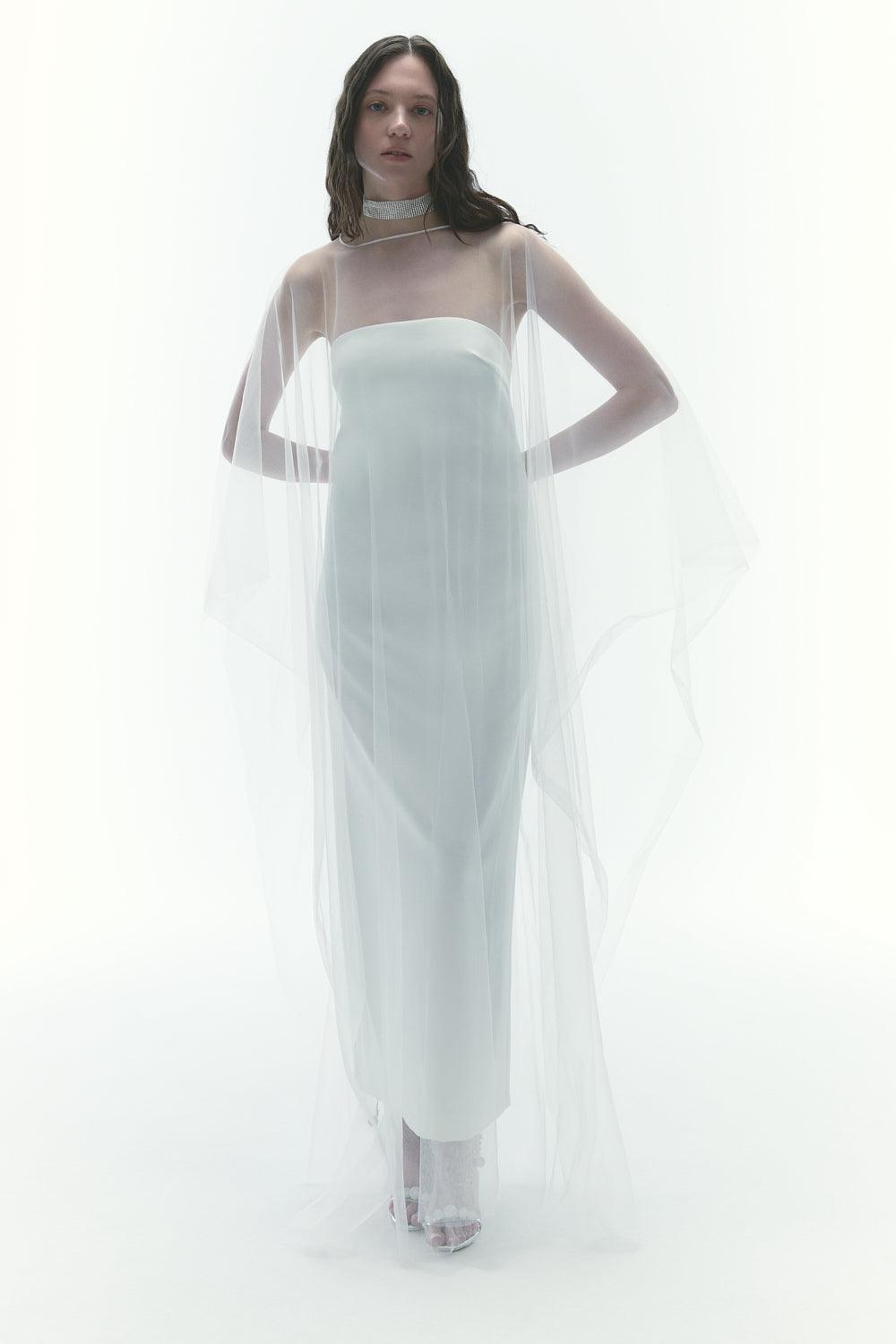 Karrla-Celeste White Tulle Cape-Panço-1-fleurdirect.live