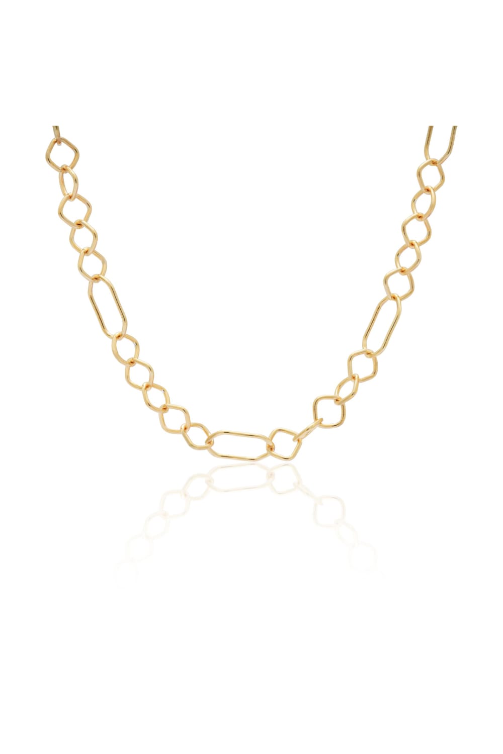 Kimolos-Shapes 925 Ayar Gümüş Gold Renk Choker Kolye-Kolye-1-fleurdirect.live